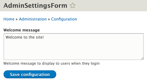 Admin settings forms