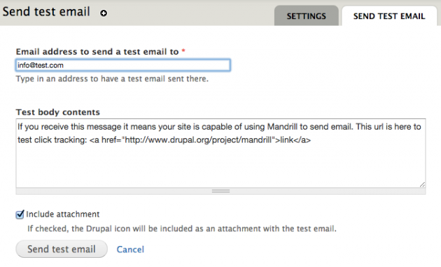 Mandrill email test
